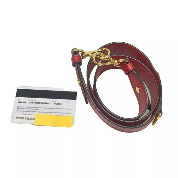 100% Authentic PRADA Monochrome Bag Red Saffiano Leather Handbag - Picture 10 of 14